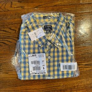 J. Crew Yellow and Blue Plaid Shirt
